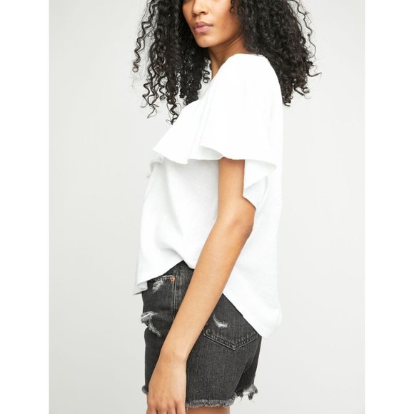 NWT Free People Girl Talk Tee / Optic White - Picture 2 of 6